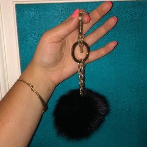 MICHAEL KORS fur pompom keychain